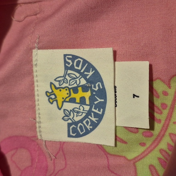 Corky's Kids girls size 7 lime & pink flamingo & flower dress, NWT - Picture 7 of 8